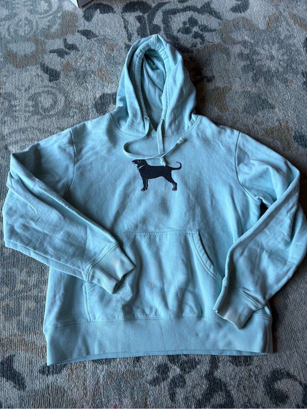 The Black Dog Light Blue Hoodie with Black Dog Logo - Women